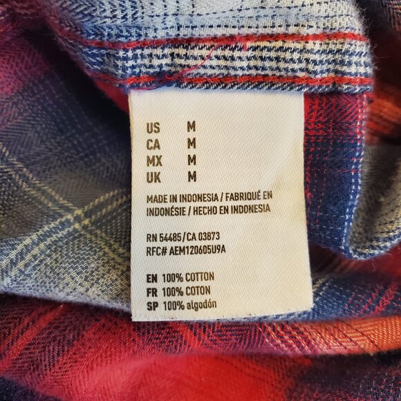 American Eagle Outfitters Women Shirt Boyfriend Plaid Fit Flannel Size M Casual - Picture 6 of 10